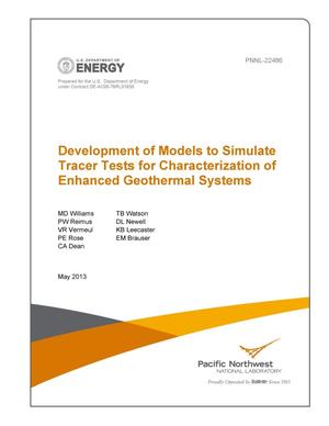 Development of Models to Simulate Tracer Tests for Characterization of Enhanced Geothermal Systems