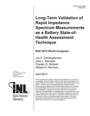 Long-Term Validation of Rapid Impedance Spectrum M