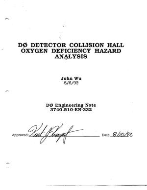 D0 Detector Collision Hall Oxygen Deficiancy Hazard Analysis