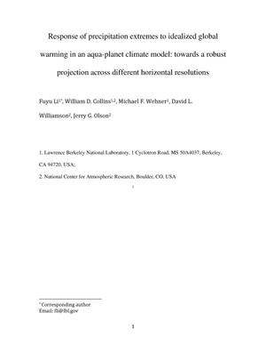 Response of precipitation extremes to idealized global warming in an aqua-planet climate model: Towards robust projection across different horizontal resolutions