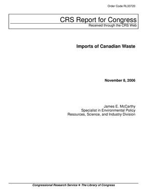 Imports of Canadian Waste
