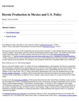 Heroin Production in Mexico and U.S. Policy