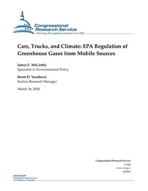 Cars, Trucks, and Climate: EPA Regulation of Greenhouse Gases from Mobile Sources