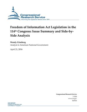 Freedom of Information Act Legislation in the 114th Congress: Issue Summary and Side-by-Side Analysis