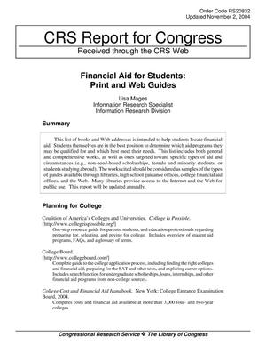 Financial Aid for Students: Print and Web Guides