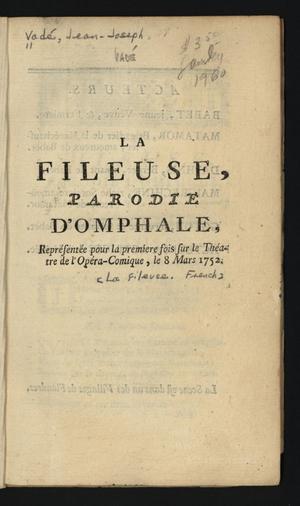 Primary view of object titled 'La fileuse: parodie d'Omphale'.