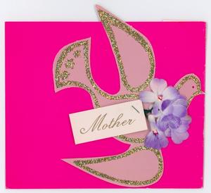 [Card with "mother" written]