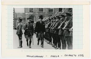Primary view of [Photograph of Alvin Mansfield Owsley in front of troops]