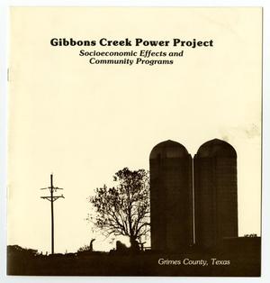 Gibbons Creek Power Project: Socioeconomic effects and community programs