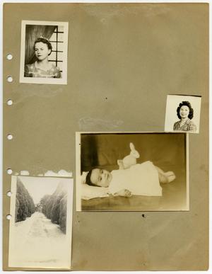 [Album page with four photos "women/road"]