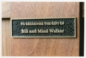 [Bill and Mimi Walker plaque 2]