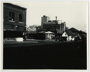 [Photograph of gas station downtown, 2]
