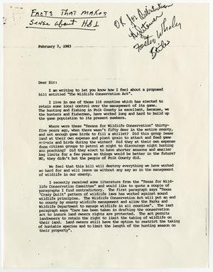 [Letter from Lloyd D. Munson, February 7, 1983]