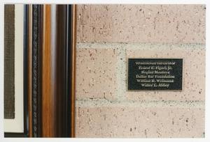 [Dedication plaque located in the Sarah T. Hughes Reading Room 2]