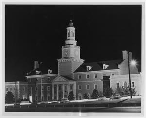 [Administration Building photographed at night]