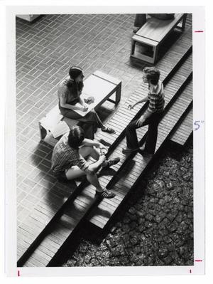 [Three Students in the Union's Central Courtyard]