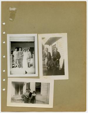 Primary view of object titled '[Album page with three photos "groups/house"]'.