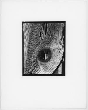 [Photograph of wood with hole]