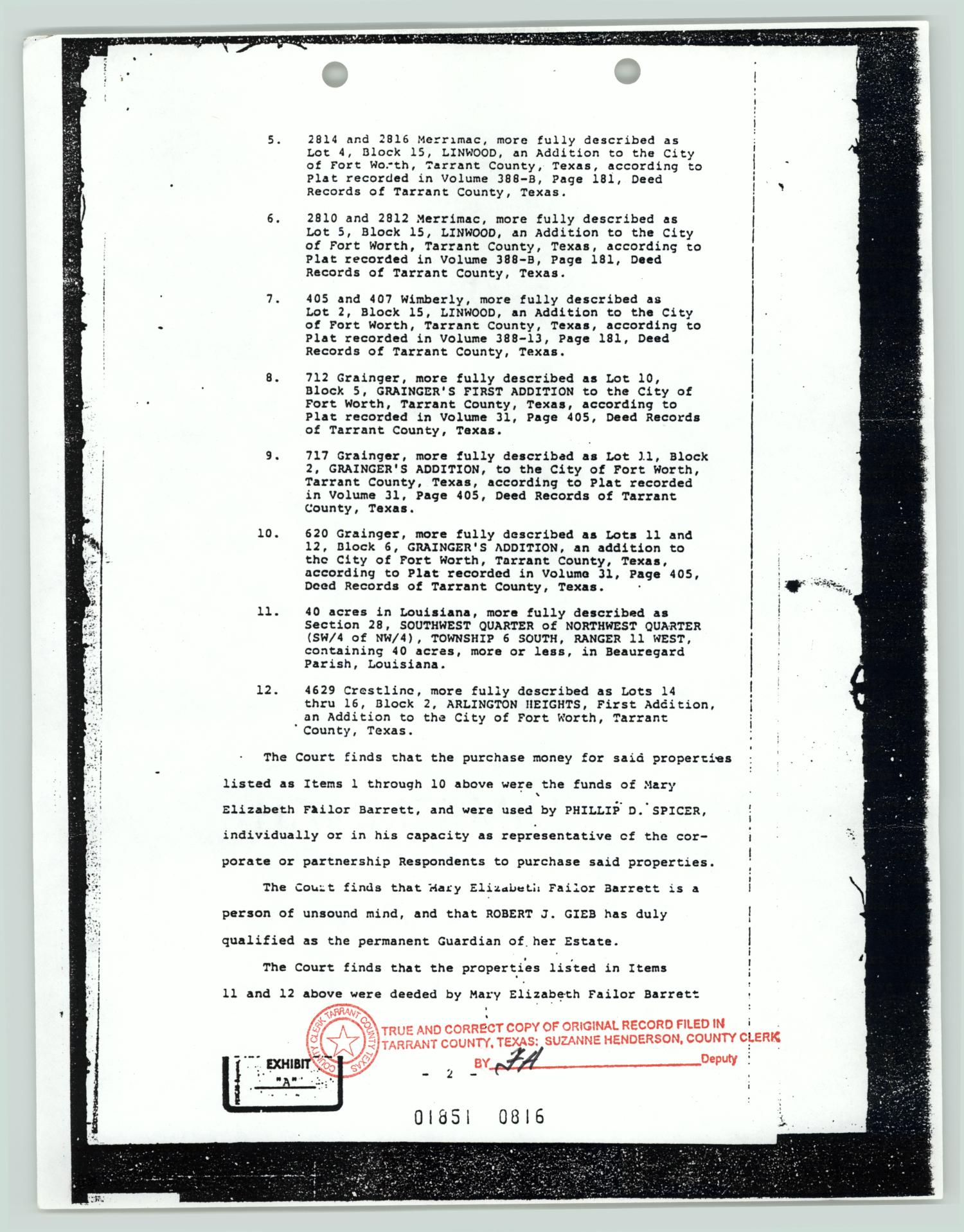 Legal Documents Barrett Estate Judgement Page 3 Of 16 Unt Digital Library