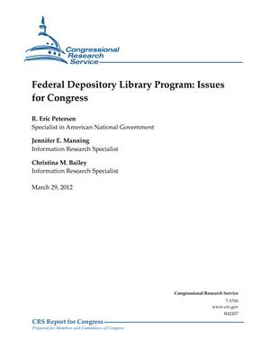 Federal Depository Library Program: Issues for Congress