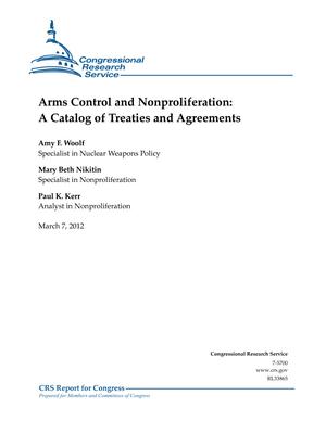 Primary view of object titled 'Arms Control and Nonproliferation: A Catalog of Treaties and Agreements'.