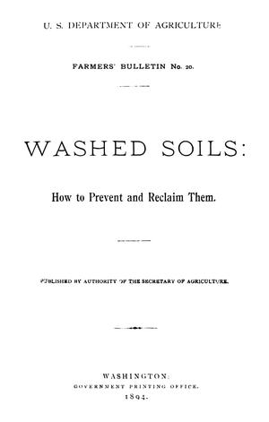 Washed Soils: How to Prevent and Reclaim Them.