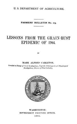 Primary view of Lessons from the Grain-Rust Epidemic of 1904
