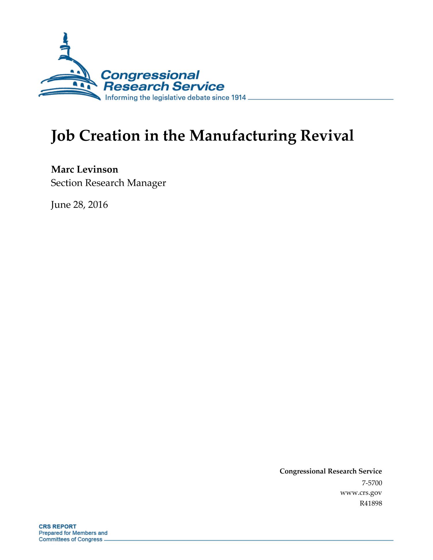 Job Creation in the Manufacturing Revival
                                                
                                                    [Sequence #]: 1 of 19
                                                