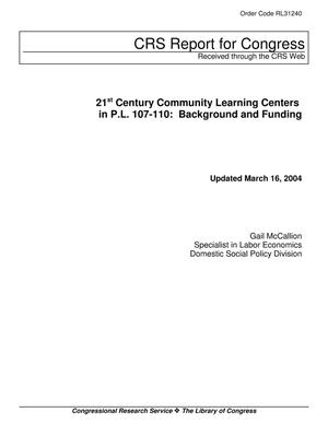 Primary view of object titled '21st Century Community Learning Centers in P.L. 107-110: Background and Funding'.