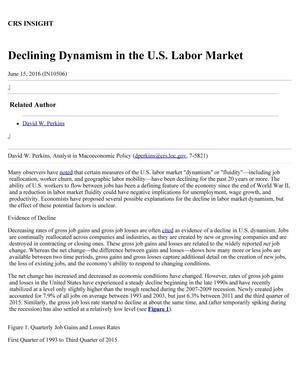 Declining Dynamism in the U.S. Labor Market