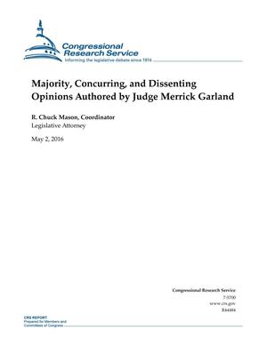 Majority, Concurring, and Dissenting Opinions Authored by Judge Merrick Garland