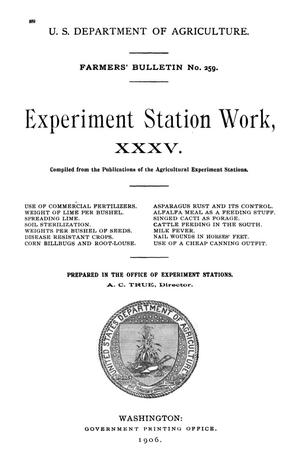 Experiment Station Work, [Volume] 35