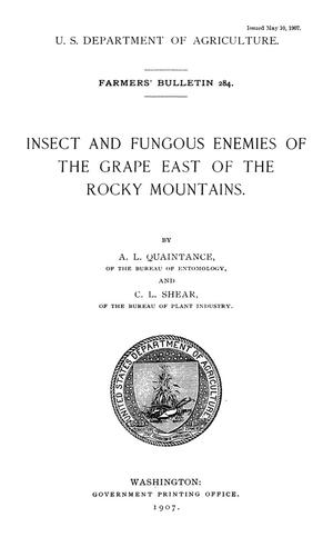 Insect and Fungous Enemies of the Grape East of the Rocky Mountains