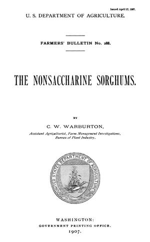 The Nonsaccharine Sorghums