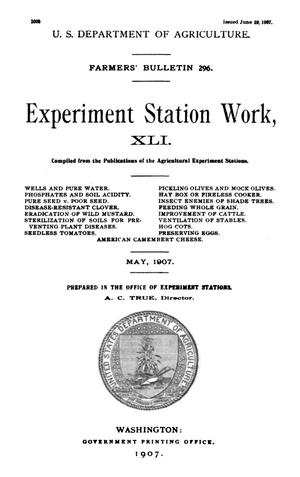 Experiment Station Work, [Volume] 41