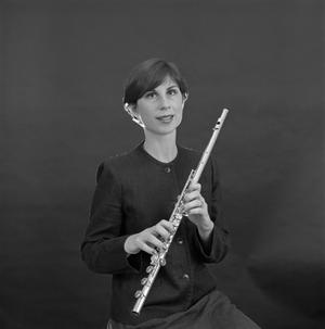 [Portrait of Mary Karen Clardy holding a flute]
