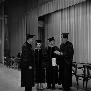 [Backstage at a January commencement ceremony, 2]