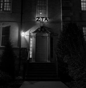 Primary view of object titled '[Zeta Tau Alpha sign at night, 4]'.