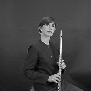 [Portrait of Mary Karen Clardy holding a flute]