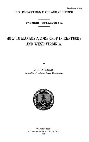 How to Manage a Corn Crop in Kentucky and West Virginia