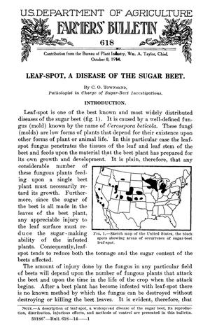Leaf-Spot, a Disease of the Sugar Beet