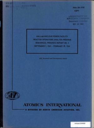Hallam Nuclear Power Facility, Reactor Operations Analysis Program: Semiannual Progress Report Number 3, September 1963-February 1964