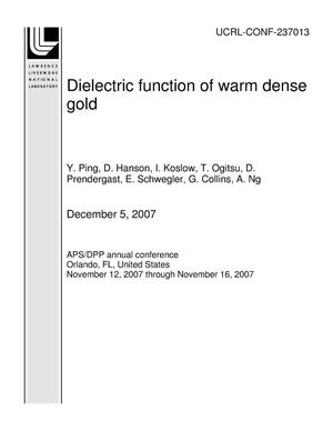 Dielectric function of warm dense gold