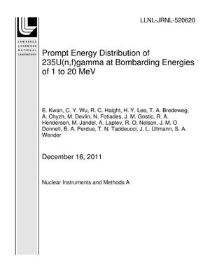 Prompt Energy Distribution of 235U(n,f)gamma at Bombarding Energies of 1 to 20 MeV