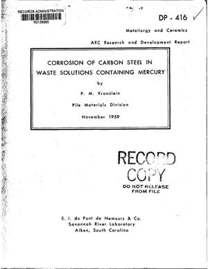 CORROSION OF CARBON STEEL IN WASTE SOLUTIONS CONTAINING MERCURY