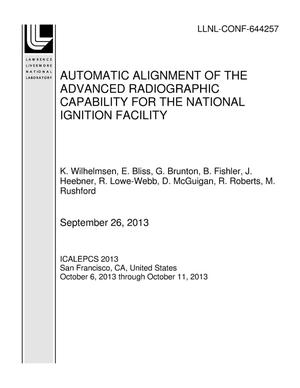 Automatic Alignment of the Advanced Radiographic Capability for the National Ignition Facility