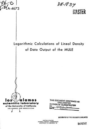 Logarithmic Calculations of Lineal Density of Data Output of the Mule.
