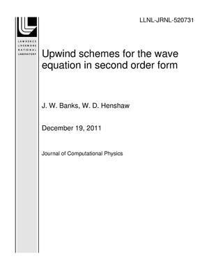 Upwind schemes for the wave equation in second order form