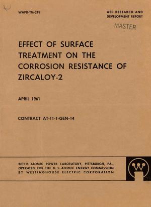Effect of Surface Treatment on the Corrosion Resistance of Zircaloy-2