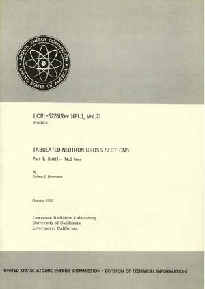 Tabulated Neutron Cross Sections. Part 1. 0.001-14.5 Mev. Volume 2. $sub 23$v-$sub 20$Sn